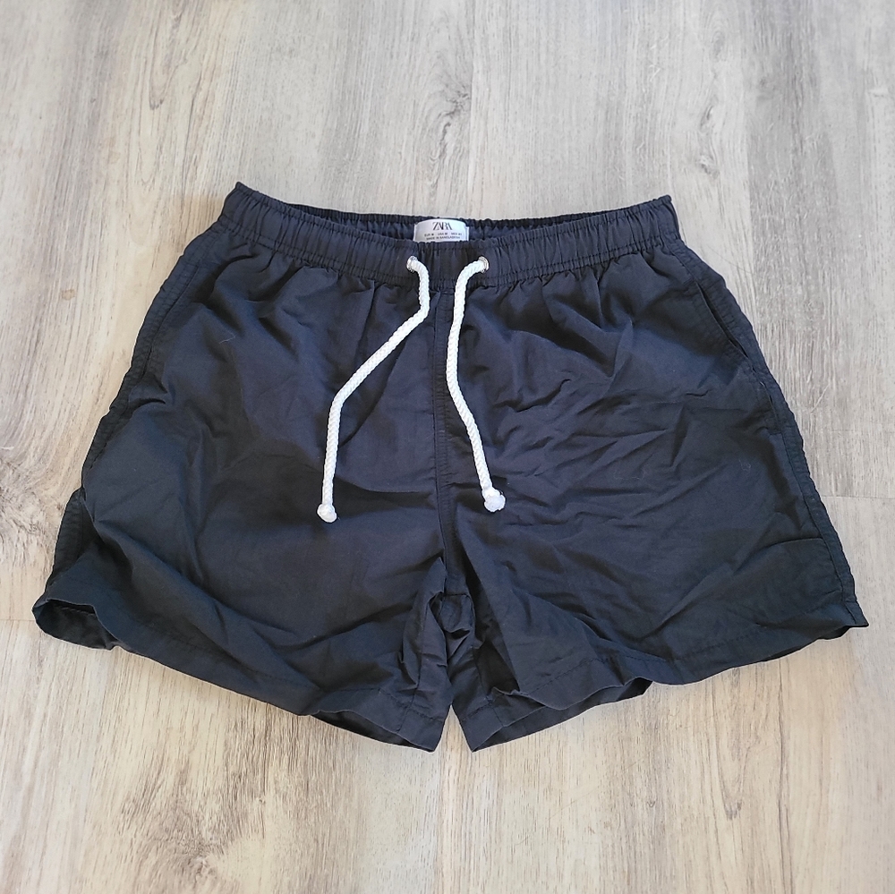 Zara black swim trunks